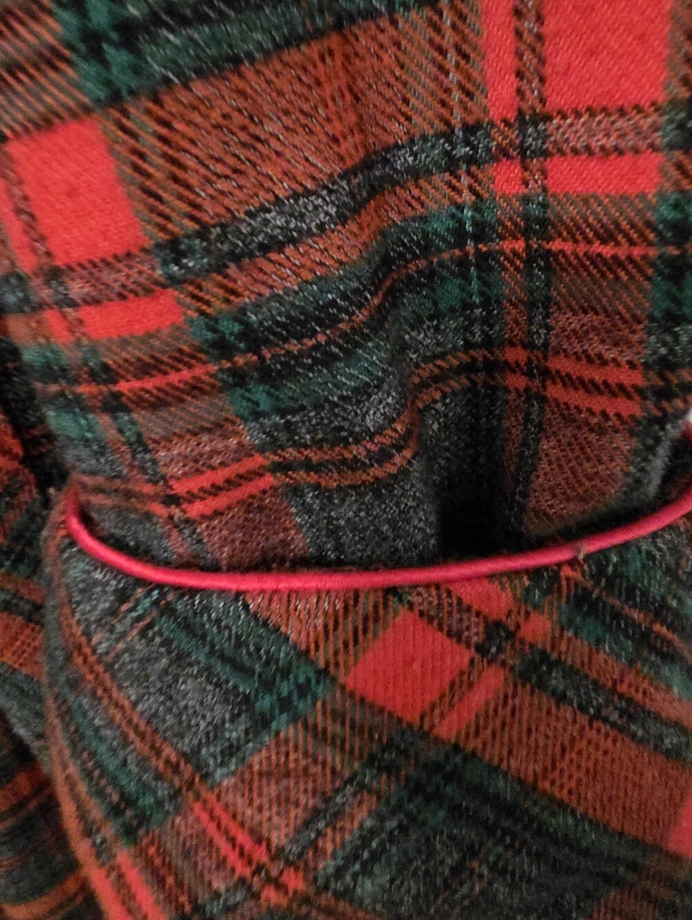 Gorgeous Vintage Plaid Housecoat, Wool FeelRobe, Smoking Lounging, Dressing Gown